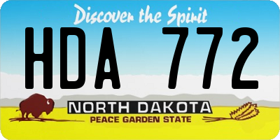 ND license plate HDA772