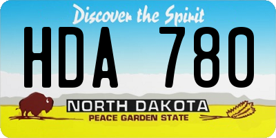 ND license plate HDA780