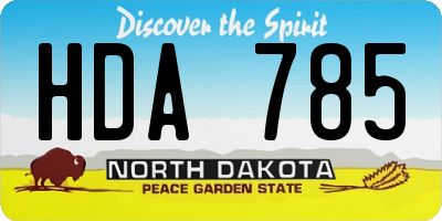 ND license plate HDA785