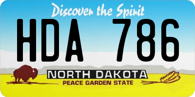 ND license plate HDA786