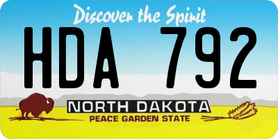 ND license plate HDA792