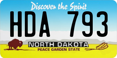 ND license plate HDA793