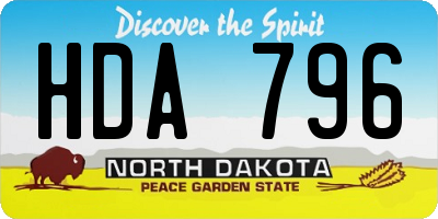 ND license plate HDA796