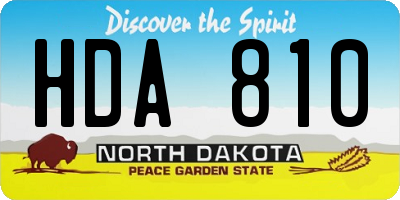 ND license plate HDA810