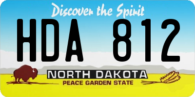 ND license plate HDA812