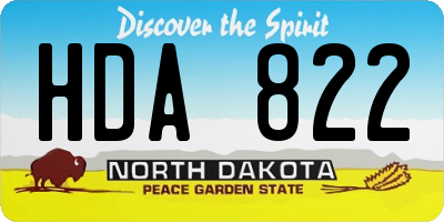 ND license plate HDA822
