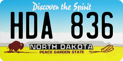 ND license plate HDA836
