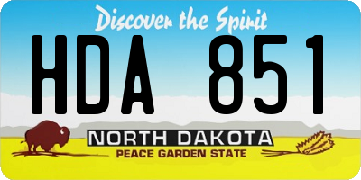 ND license plate HDA851