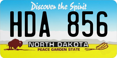 ND license plate HDA856