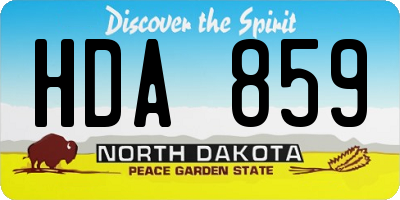 ND license plate HDA859