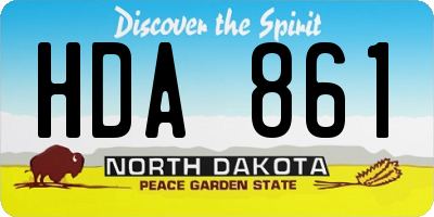 ND license plate HDA861