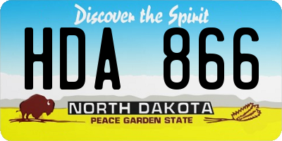 ND license plate HDA866