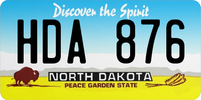 ND license plate HDA876