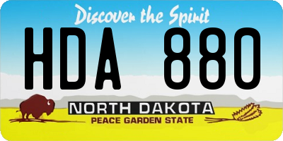 ND license plate HDA880