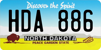 ND license plate HDA886