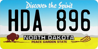 ND license plate HDA896