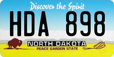 ND license plate HDA898