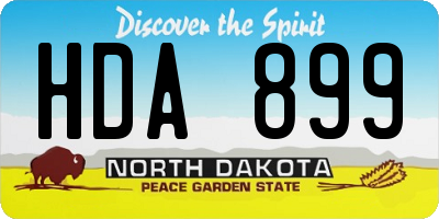 ND license plate HDA899