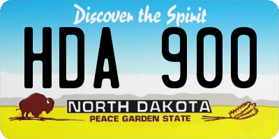 ND license plate HDA900