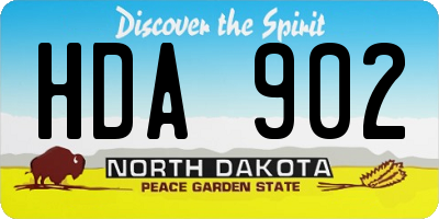 ND license plate HDA902