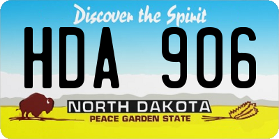 ND license plate HDA906