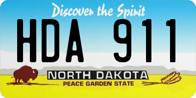 ND license plate HDA911