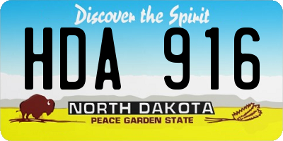 ND license plate HDA916