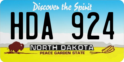 ND license plate HDA924