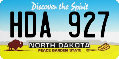 ND license plate HDA927