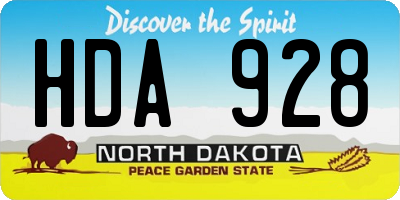 ND license plate HDA928