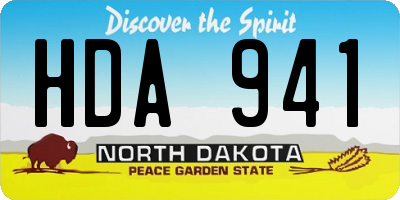 ND license plate HDA941