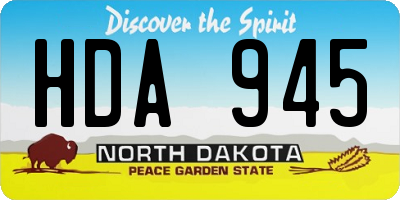 ND license plate HDA945