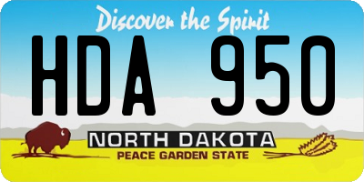 ND license plate HDA950