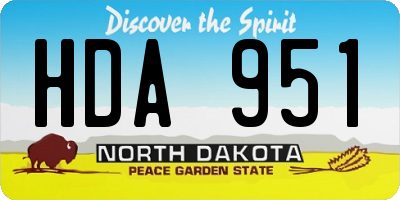 ND license plate HDA951