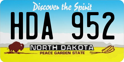 ND license plate HDA952