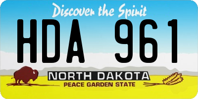ND license plate HDA961