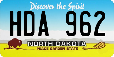 ND license plate HDA962