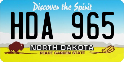 ND license plate HDA965