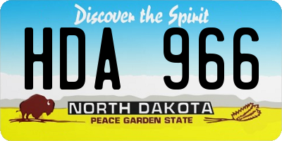 ND license plate HDA966