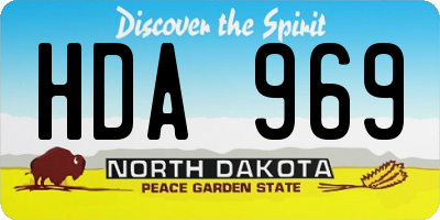 ND license plate HDA969