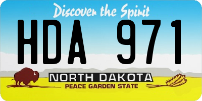 ND license plate HDA971
