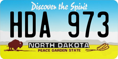 ND license plate HDA973