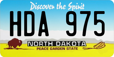 ND license plate HDA975