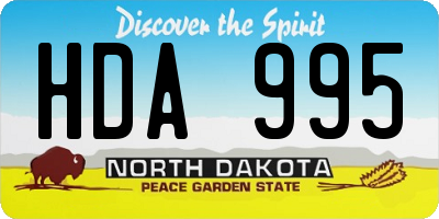ND license plate HDA995