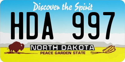 ND license plate HDA997