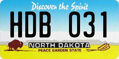 ND license plate HDB031