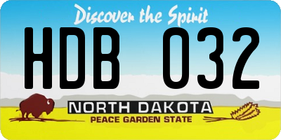ND license plate HDB032