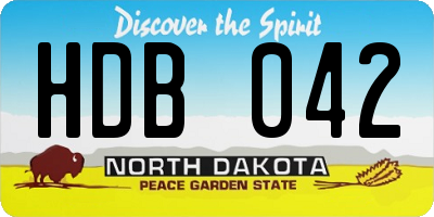ND license plate HDB042