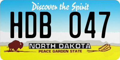 ND license plate HDB047