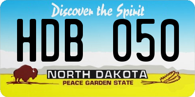 ND license plate HDB050